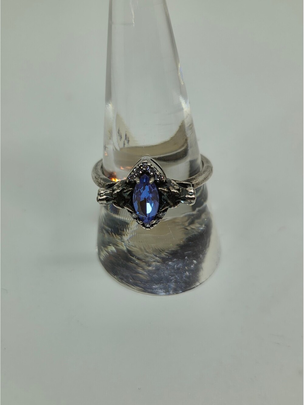 Fragrant Jewels Dire Wolf Ring Size 8 Blue Purple Crystal Gothic